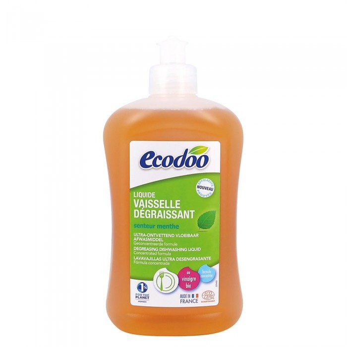 Detergent bio vase ultradegresant cu otet si menta (500ml), Ecodoo