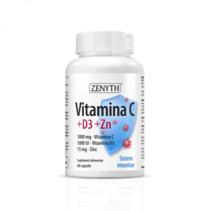 Vitamina C + D3 + Zinc (60 capsule), Zenyth Pharmaceuticals