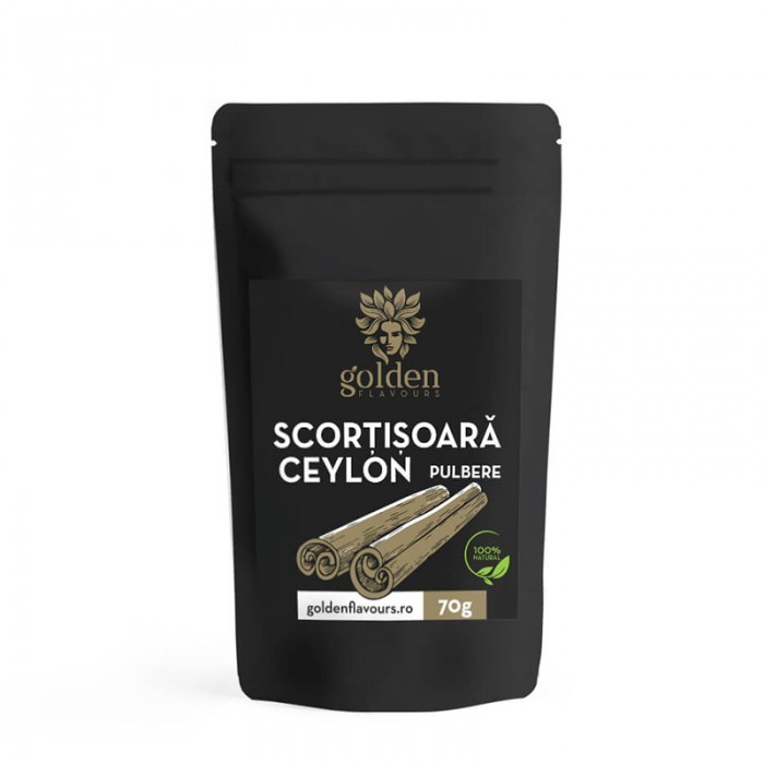 Scortisoara Ceylon pulbere 100% naturala (70 grame), Golden Flavours