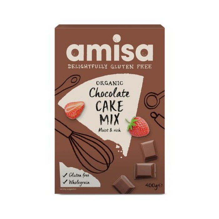 Mix pentru tort cu ciocolata fara gluten bio (400 grame), Amisa