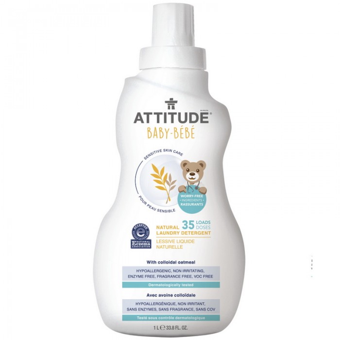 Sensitive Sensitive Skin Baby Natural Detergent de rufe (1.05 L), Attitude