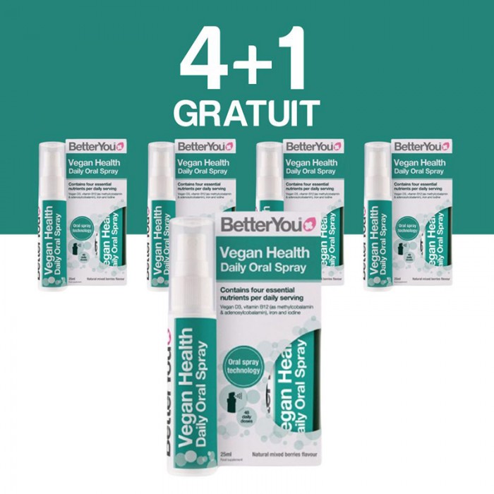 Vegan Health Oral Spray (25ml), BetterYou 4+1 Gratuit