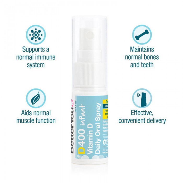 D400 Infant Vitamin D Oral Spray (15 ml), BetterYou