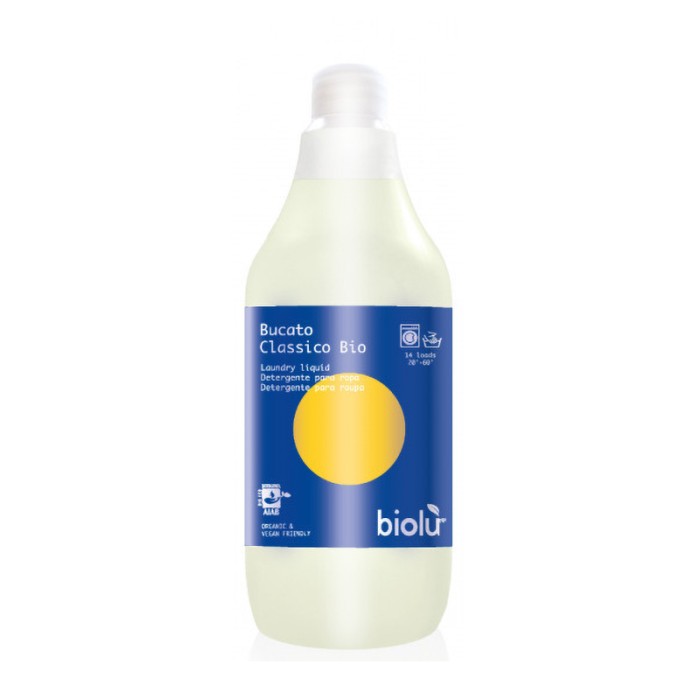 Detergent ecologic lichid pentru rufe albe si colorate cu lamaie (1 litru), Biolu