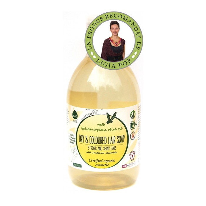 Sampon ecologic cu ulei de masline pentru par uscat/vopsit (300 ml), Biolu