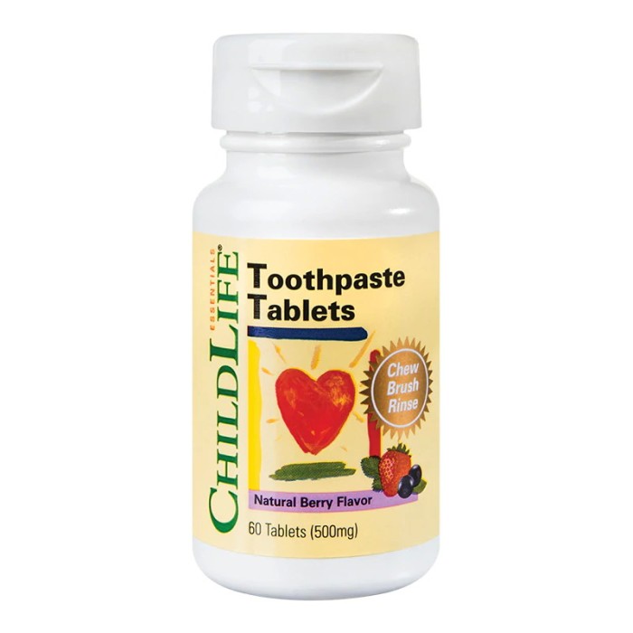 Toothpaste Tablets (60 tablete) (gust de fructe), ChildLife Essentials