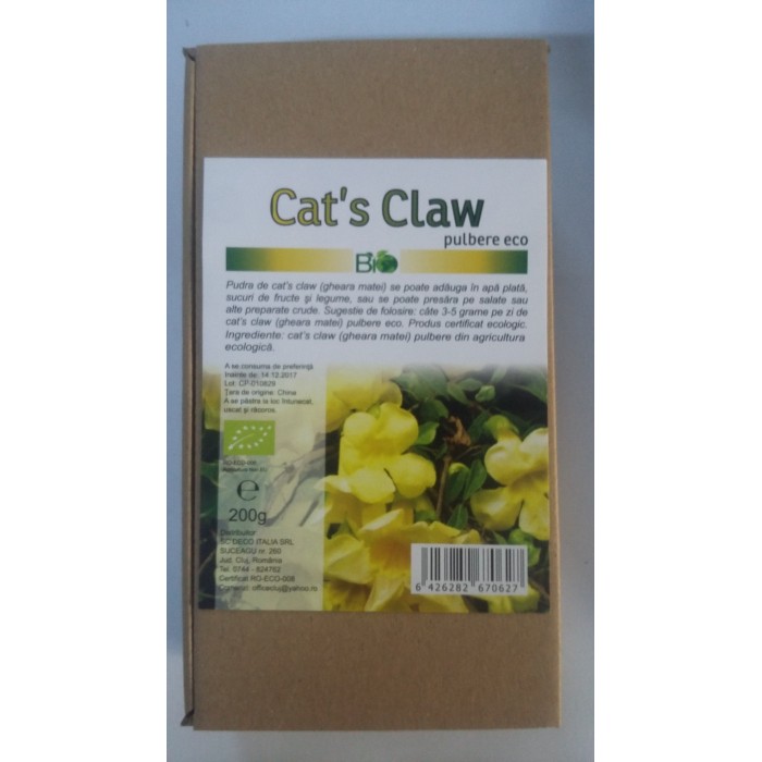 Cat's Claw (gheara matei) bio pulbere (200 grame), Deco Italia