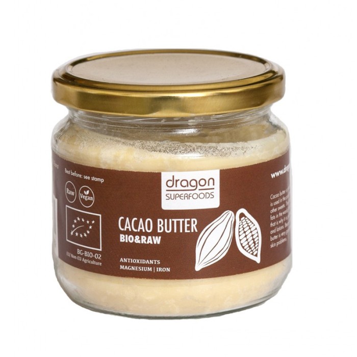 Unt de cacao raw criollo bio (300 g), Dragon Superfoods