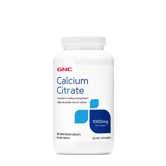 Citrat de Calciu 1000 mg (180 capsule), GNC
