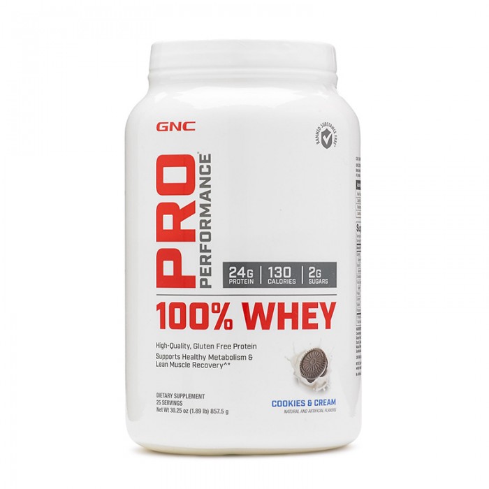 100% Whey Proteina din zer cu aroma de biscuiti si crema (857.5 grame), GNC Pro Performance