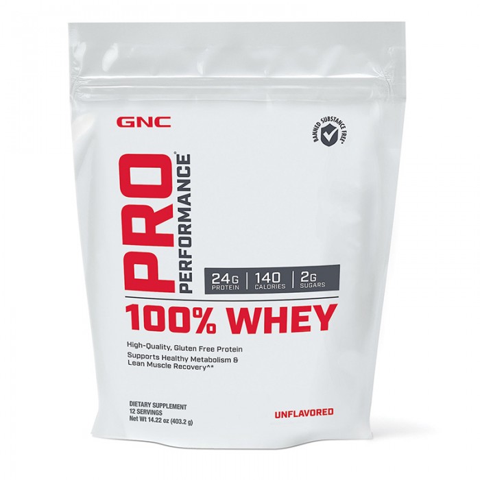 100% Whey Proteina din zer fara aroma (403.2 grame), GNC Pro Performance