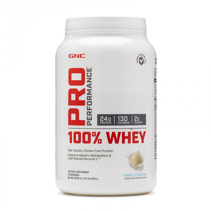 100% Whey Proteina din zer cu aroma de vanilie (850 grame), GNC Pro Performance