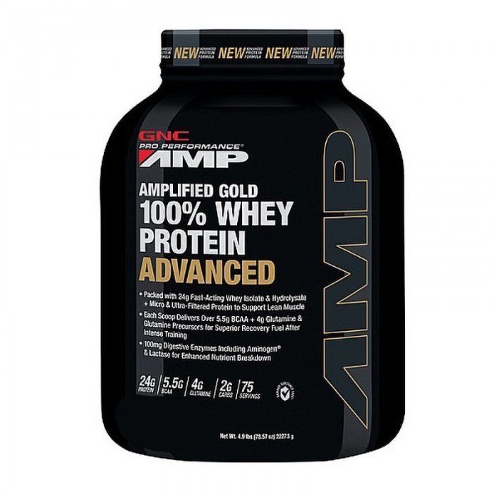 AMP Gold Advanced 100% Proteina din zer cu aroma de ciocolata (2325 grame), GNC