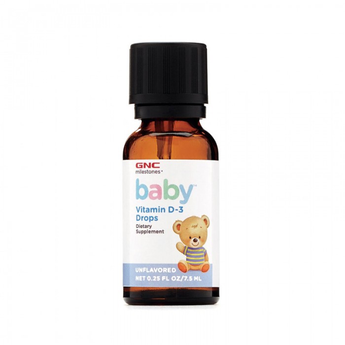 Baby Picaturi cu Vitamina D-3 pentru bebelusi (7.5 ml), GNC Milestones