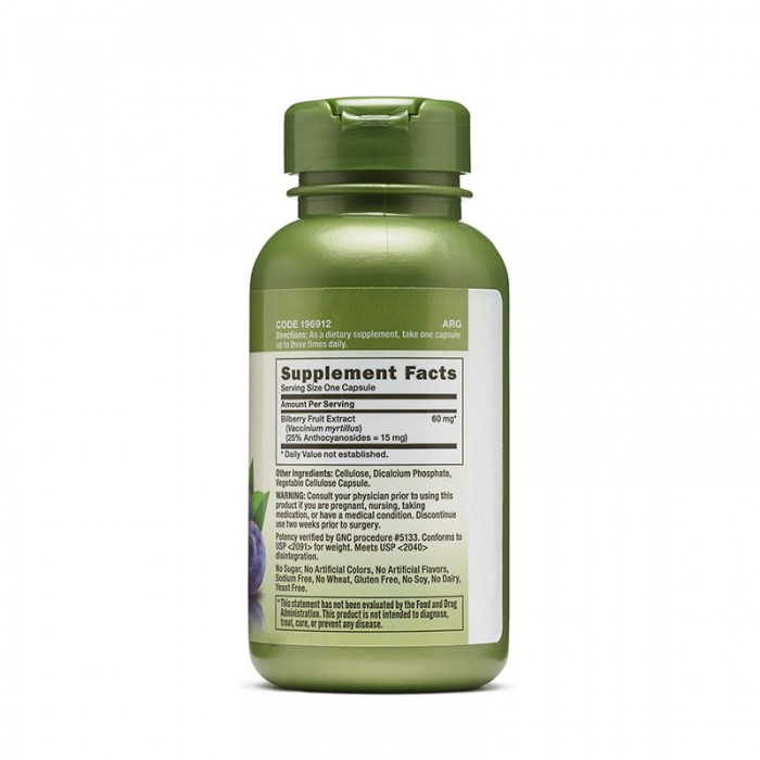 Extract standardizat din afine 60 mg (100 capsule), GNC Herbal Plus