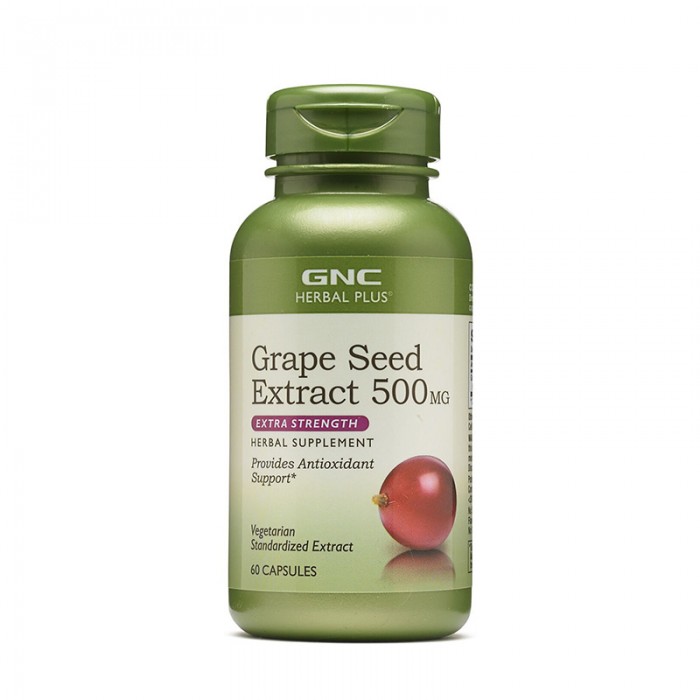 Extract standardizat din samburi de struguri 500 mg (60 capsule), GNC Herbal Plus