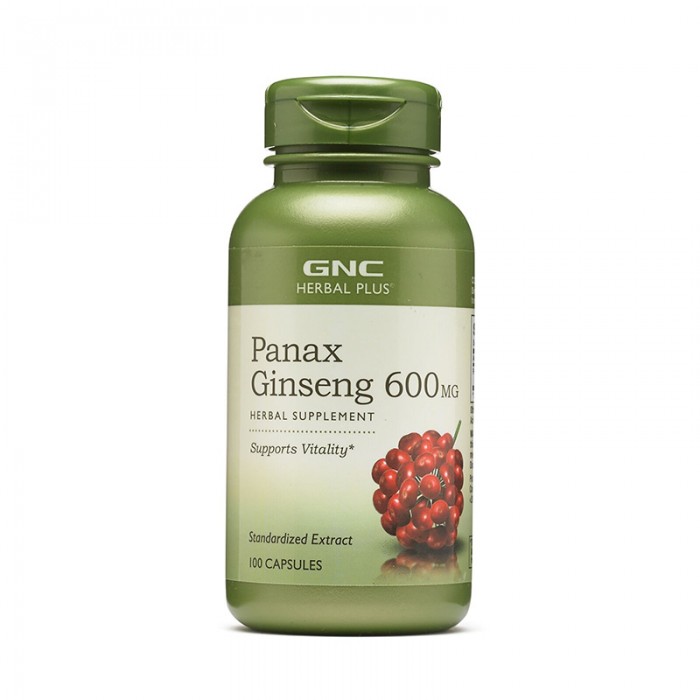 Extract standardizat de panax ginseng 600 mg (100 capsule), GNC Herbal Plus