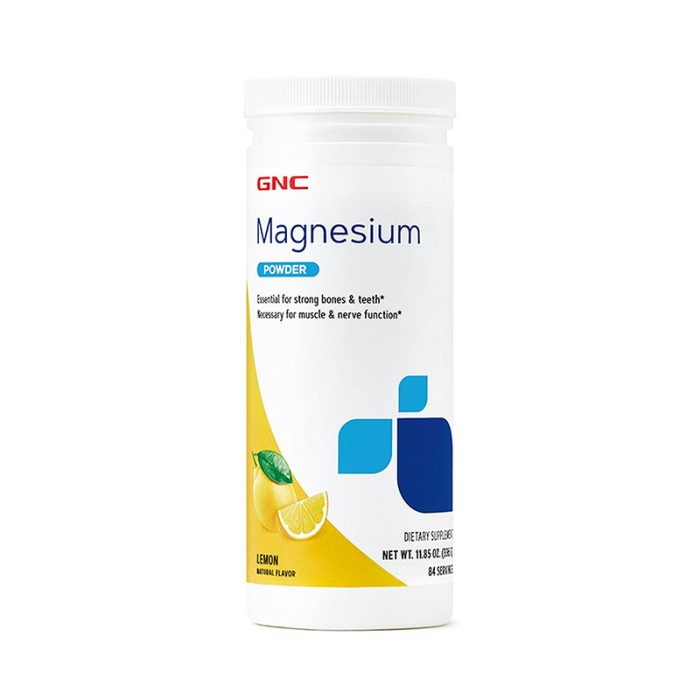 Magneziu pudra cu aroma de lamaie (336 grame), GNC