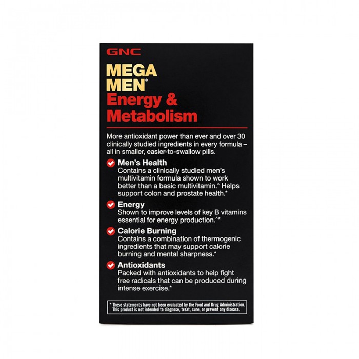 Mega Men Energy & Metabolism Complex de multivitamine pentru barbati (90 tablete), GNC