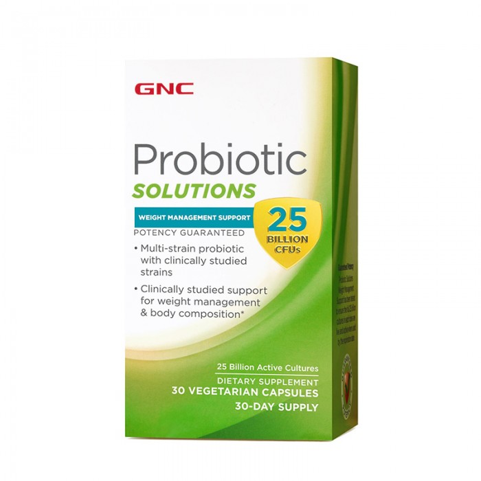 Probiotic Solutions Suport pentru controlul greutatii 25 miliarde culturi vii (30 capsule), GNC