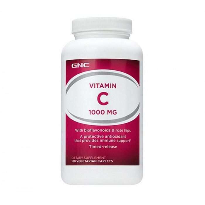 Vitamina C 1000 mg cu bioflavonoizi si macese (180 capsule cu eliberare prelungita), GNC