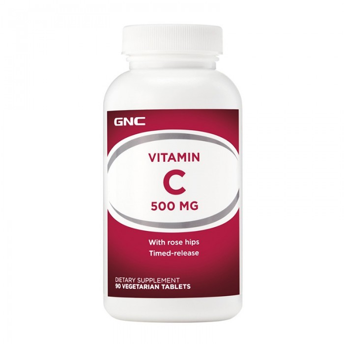Vitamina C 500 mg cu eliberare prelungita (90 tablete), GNC