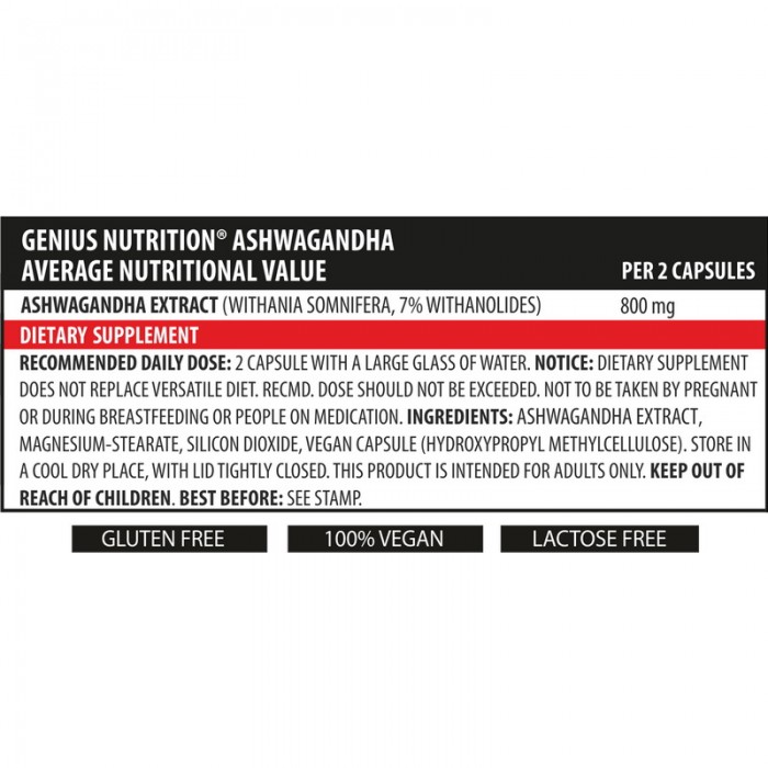 Ashwagandha (90 capsule), Genius Nutrition