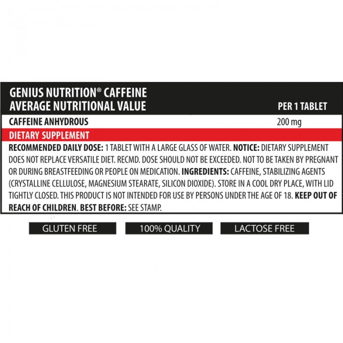 Caffeine (90 tablete), Genius Nutrition