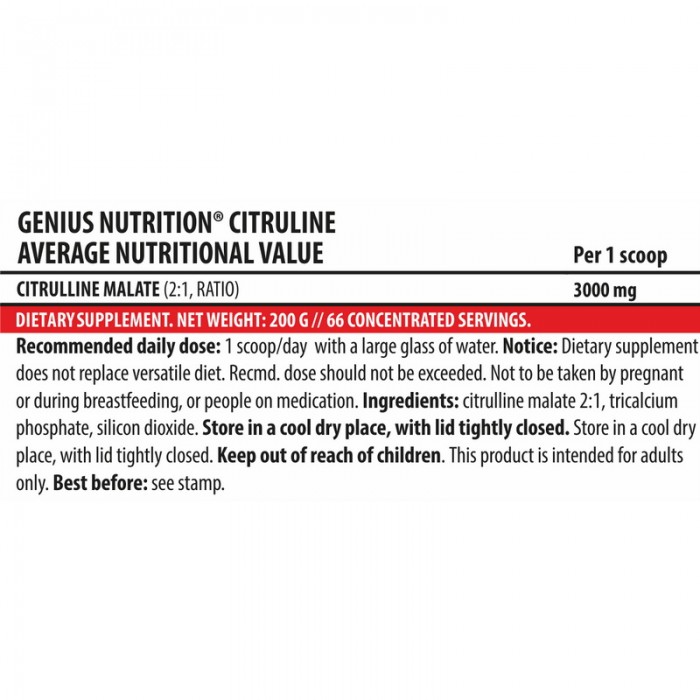 Citruline (200 grame), Genius Nutrition
