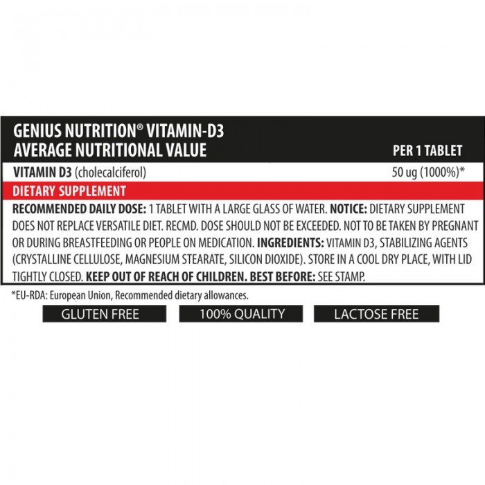 Vitamin D3 (90 tablete), Genius Nutrition