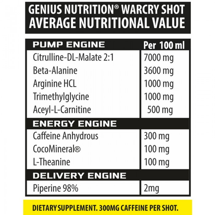 Warcry Shot cu aroma de Cola (100 ml), Genius Nutrition
