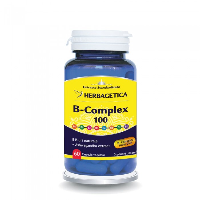 B Complex 100 (60 capsule), Herbagetica