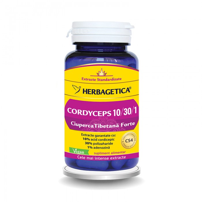 Cordyceps 10/30/1 Ciuperca Tibetana Forte (30 capsule), Herbagetica