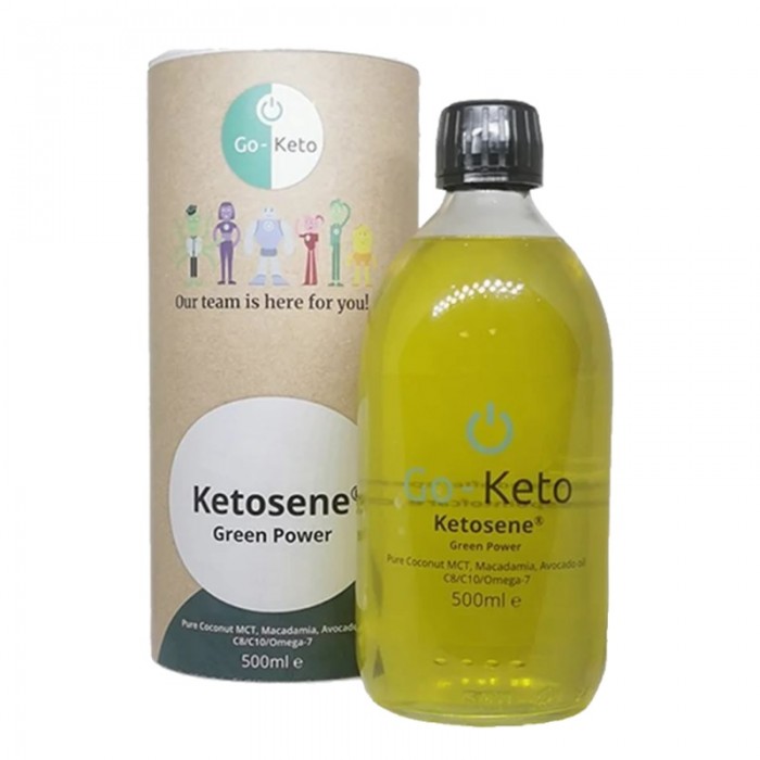 Go-Keto Ketosene® Green Power Ulei MCT cu Omega 7, Avocado și Ulei de Macadamia (500 ml), LifeExtension