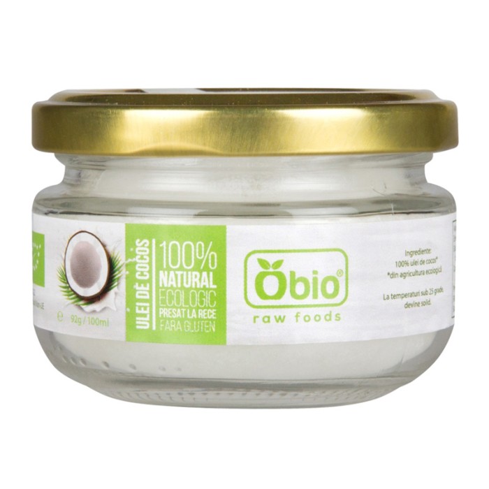 Ulei de cocos virgin raw bio (100 ml), Obio