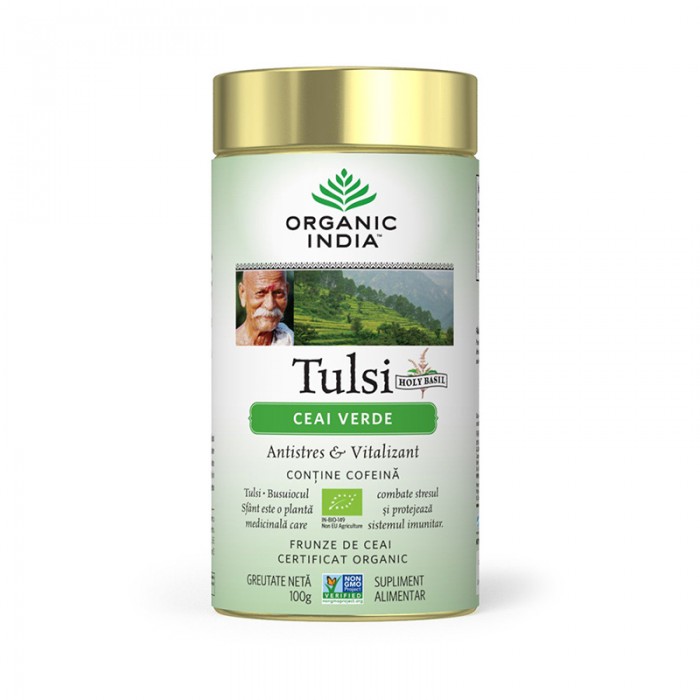 Ceai Tulsi Ceai Verde (100 grame), Organic India