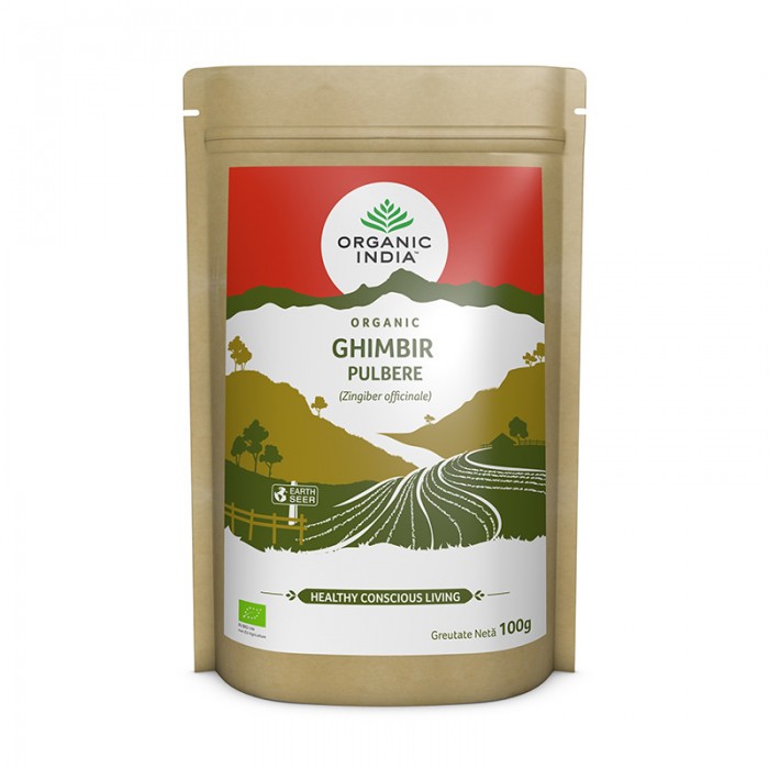 Ghimbir pulbere 100% certificata organic fara gluten (100 grame), Organic India
