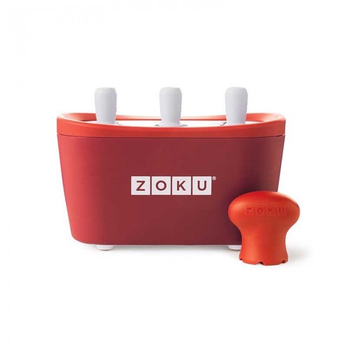 Dispozitiv pentru preparare inghetata 3 incinte Zoku ZK101 rosu