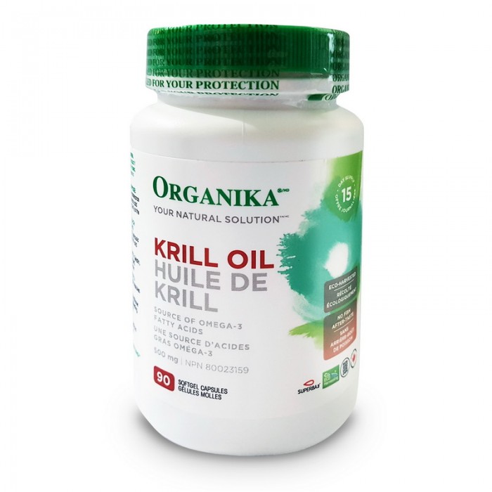 Krill Oil Forte Ulei de crevete 500 mg (90 capsule), Organika Canada