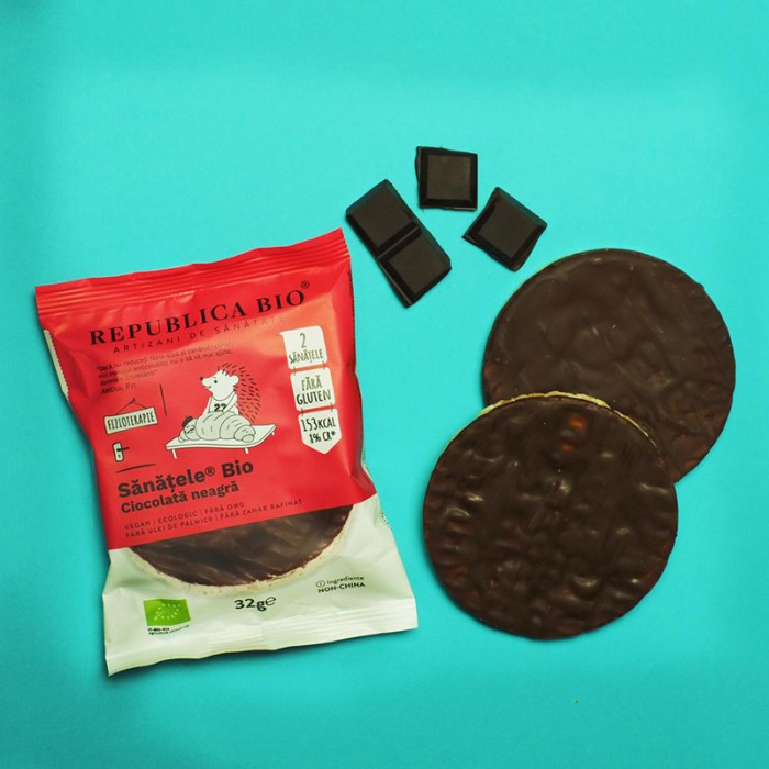 Sanatele Bio Ciocolata neagra fara gluten (32 grame), Republica Bio