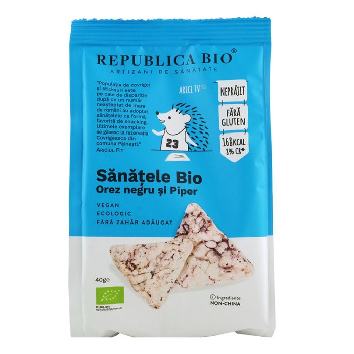 Sanatele Bio Orez negru si piper fara gluten (40 grame), Republica Bio