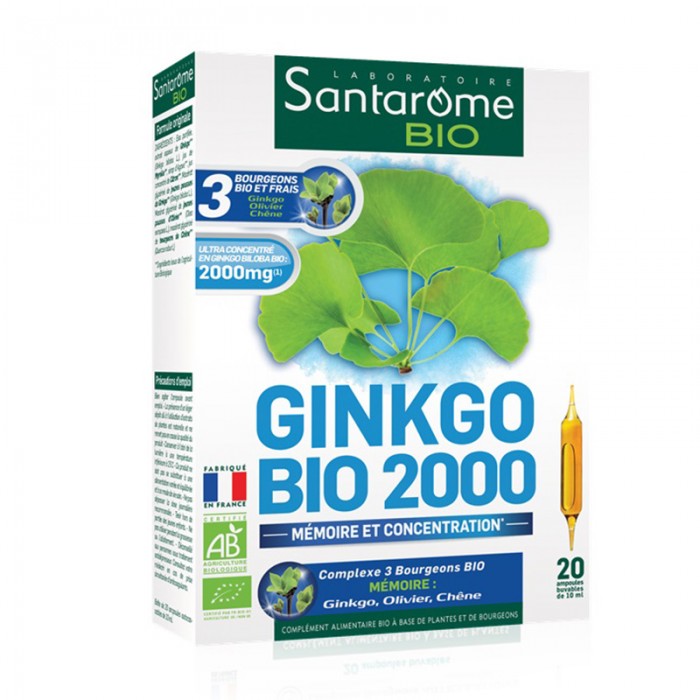 Ginkgo Bio 2000 Memorie si Concentrare (20 fiole), Santarome