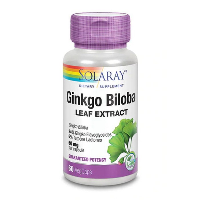 Ginkgo Biloba 60mg (60 capsule vegetale), Solaray