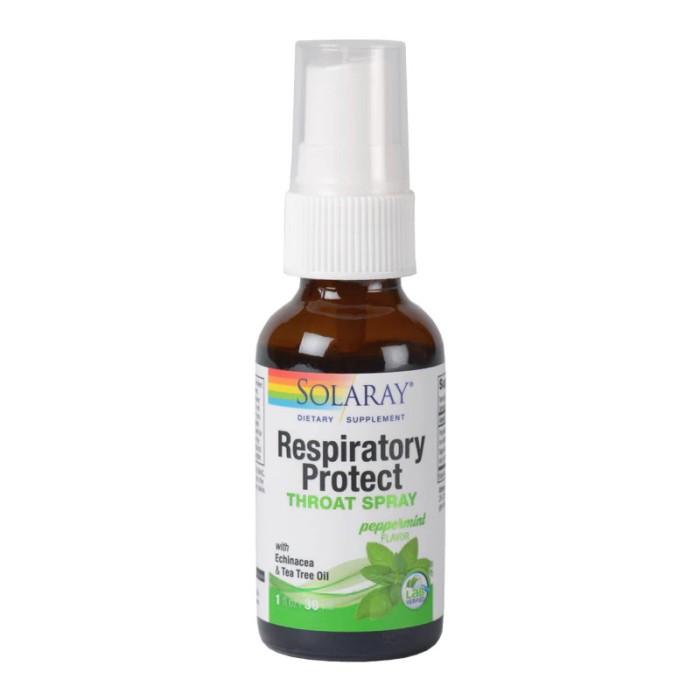 Respiratory Protect Throat Spray (30 ml), Solaray
