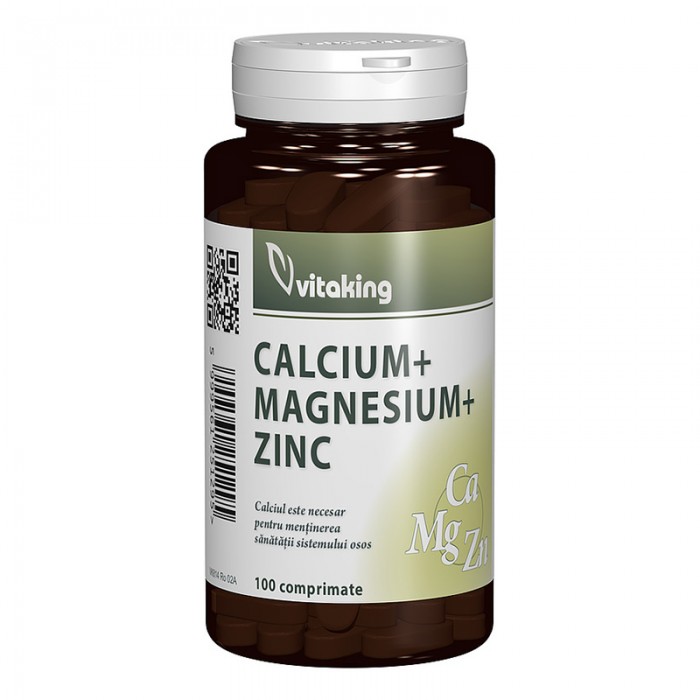 Calciu-Magneziu cu Zinc (100 comprimate), Vitaking