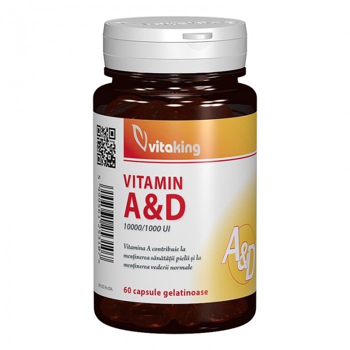 Vitamina A si D 10000 / 1000 UI (60 capsule), Vitaking