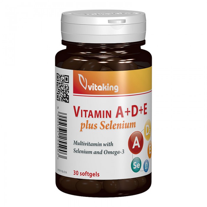 Vitamina A+D+E+Seleniu (30 capsule), Vitaking