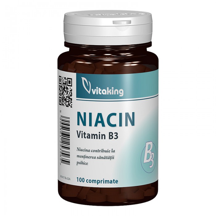 Vitamina B3 Niacina 100 mg (100 comprimate), Vitaking