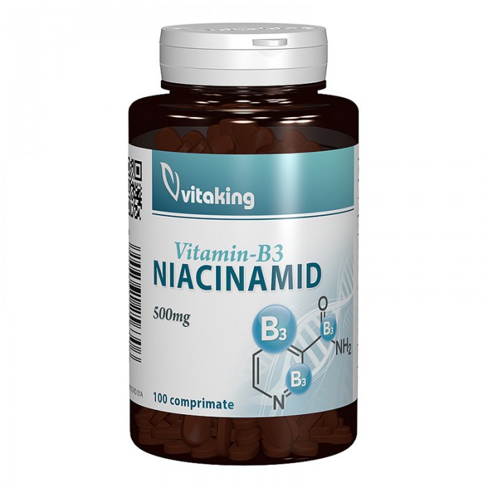 Vitamina B3 Niacinamida 500 mg (100 comprimate), Vitaking