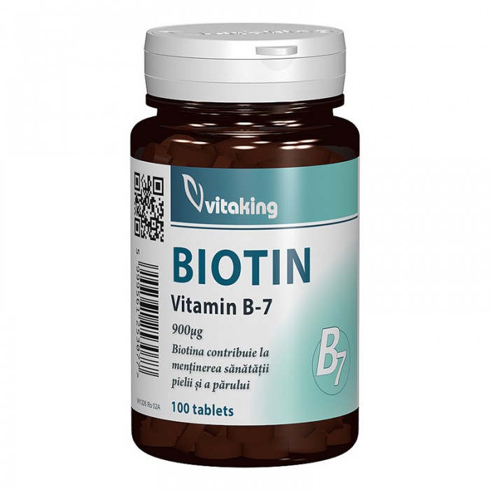 Vitamina B7 Biotina 900 mcg (100 comprimate), Vitaking